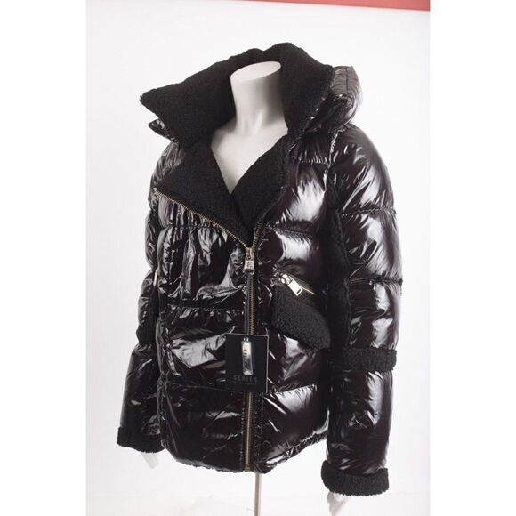 Series By Nicole Benisti Geilo Down Winter Jacket Coat Puffer Shearling Black M - Picture 3 of 6
